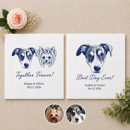Personalized Pet Wedding Napkins – alternate product view