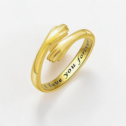 Personalized Hug Ring with Custom Name or Text – size and style reference