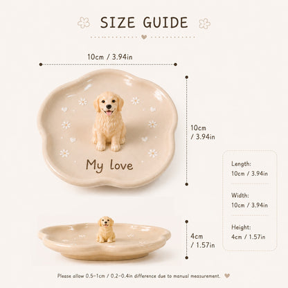 Custom 3D Pet statue Jewelry ring dish – size and style reference