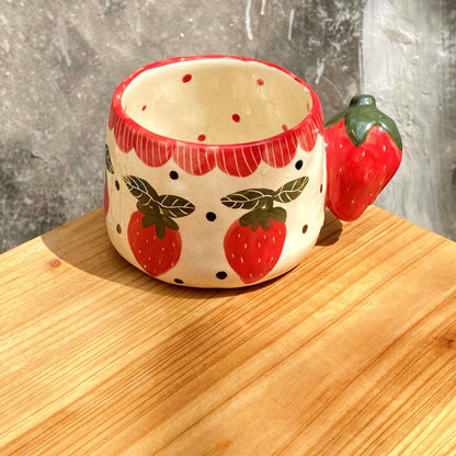 Strawberry Mug with Custom Pet Inside – close-up product detail
