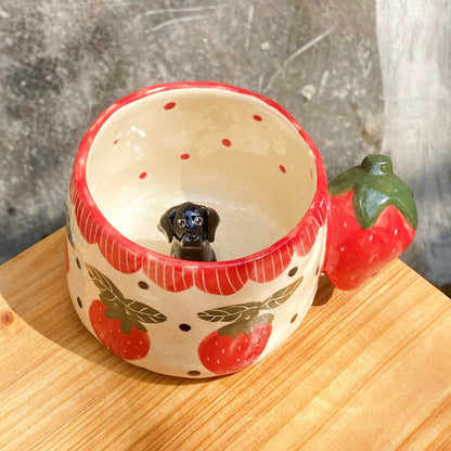 Strawberry Mug with Custom Pet Inside – alternate product view