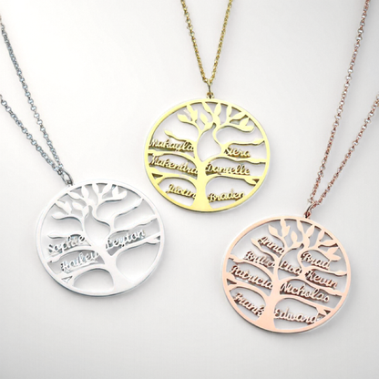 Personalized Engraved Family Tree of Life Necklace – main product view