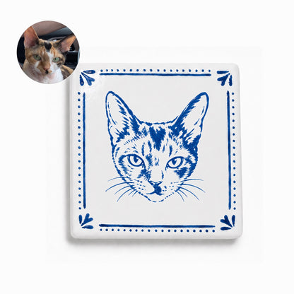 Personalized Hand-Painted Ceramic Pet Portrait Fridge Magnet – alternate product view