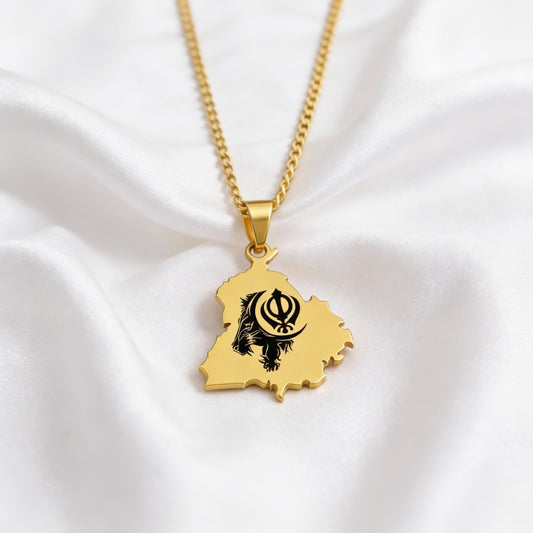 Punjab Map Necklace - custom personalized jewelry detail image 2