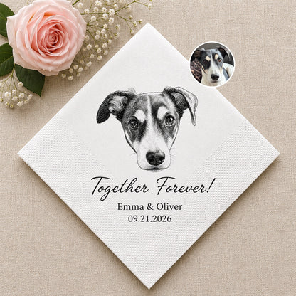 Personalized Pet Wedding Napkins – material and finish detail