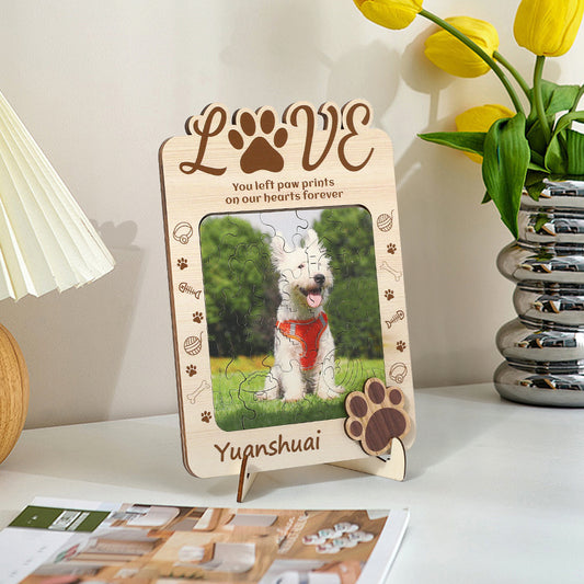 Personalized Pet Photo Puzzle with Custom Name Design - personalized pet gift main product image