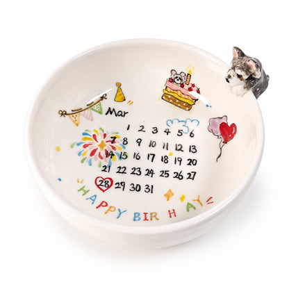 Custom Pet Birthday Memory Bowl – main product view