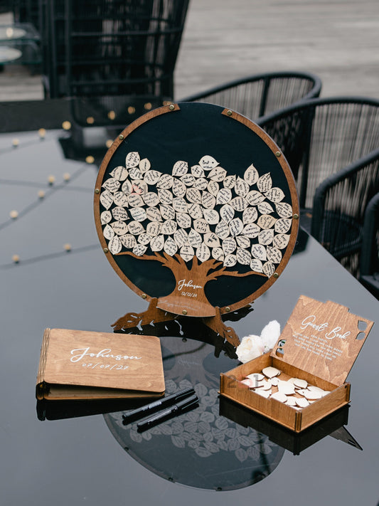 Personalized Family Tree Wedding Guest Book Alternative – close-up product detail