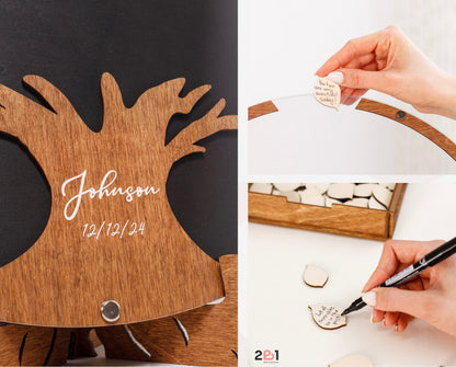 Wedding guest book leaf box option