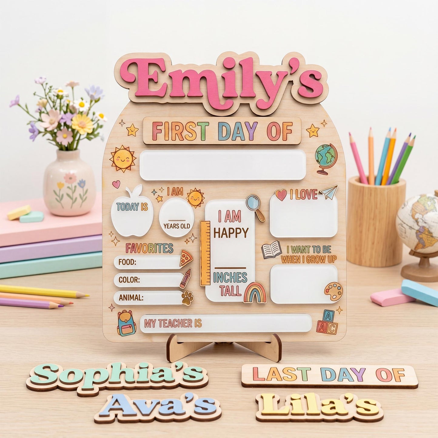 Reusable first and last day school keepsake