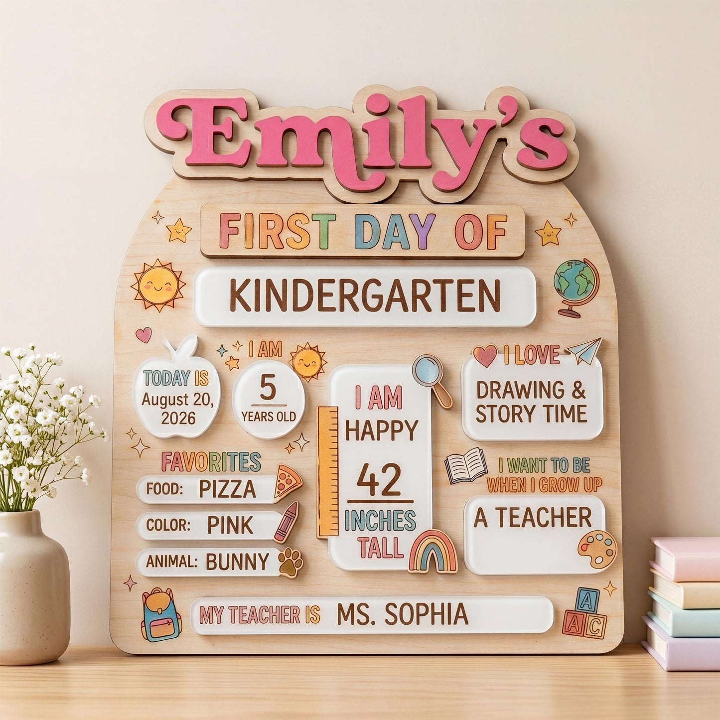 Custom first and last day of school board