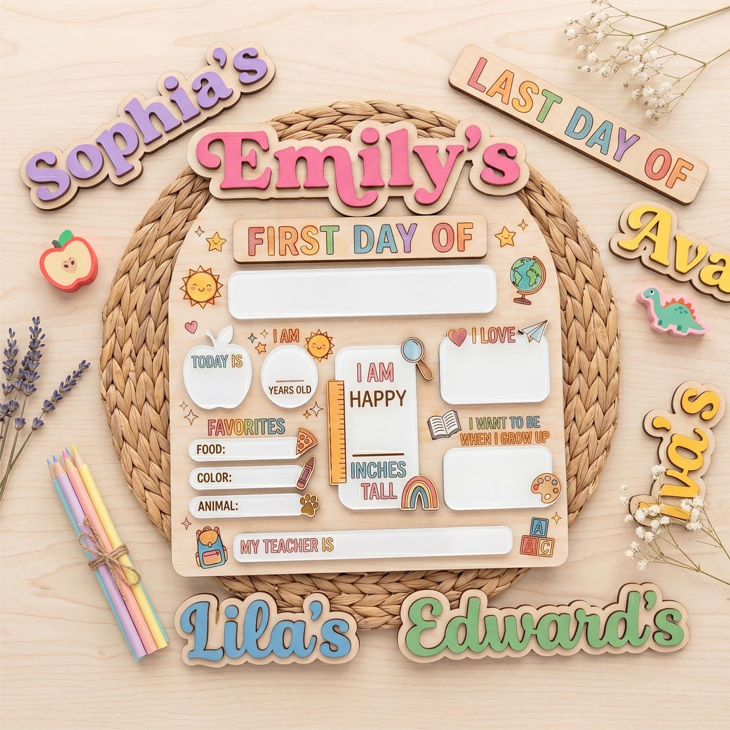 Reusable dry erase school sign