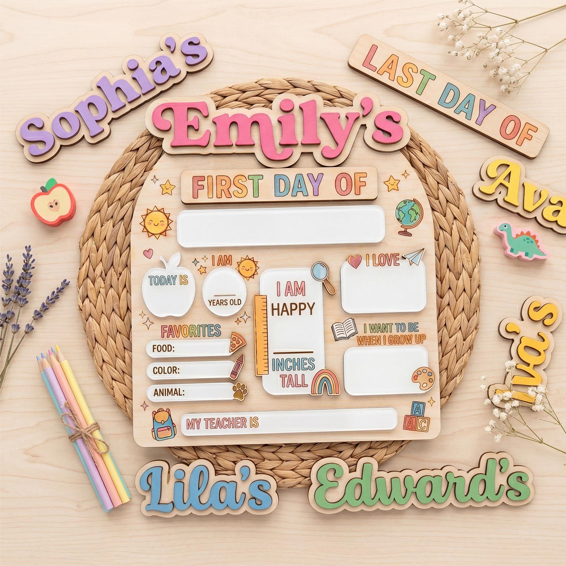Reusable dry erase school sign