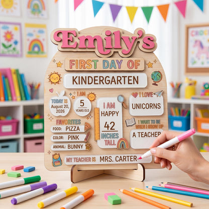 Kids back to school keepsake board