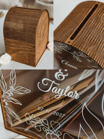 White floral wedding card holder