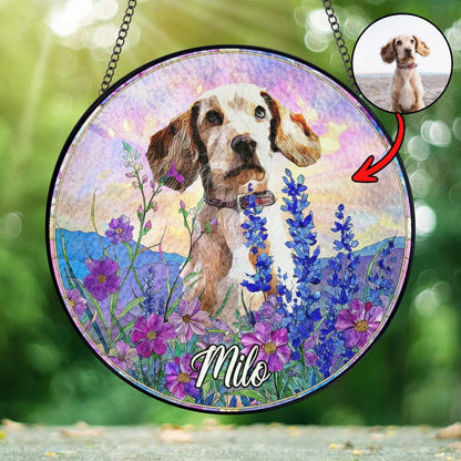 Custom Dog Photo Memorial Window Suncatcher personalized portrait window decor