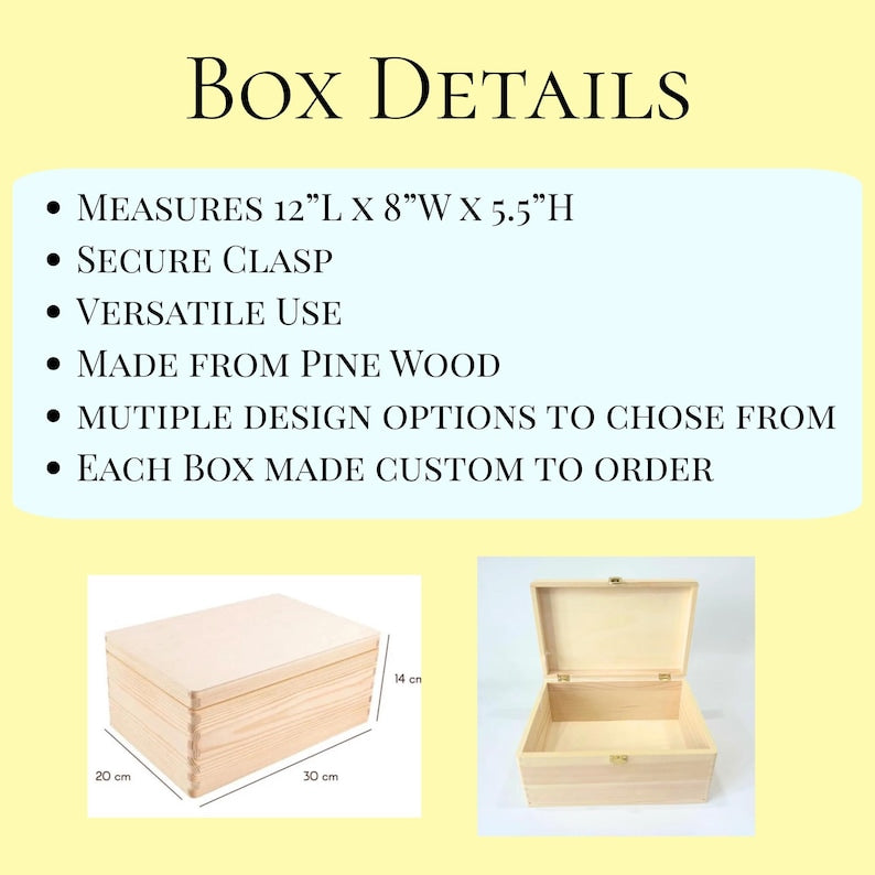 Personalized Toddler Keepsake Box - Laser Cut Wooden Name Gift - image 1