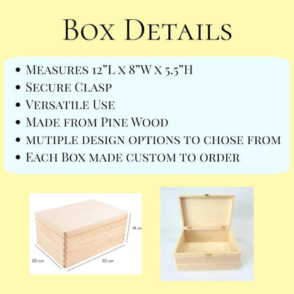 Personalized Wedding Memory Chest - Rustic Wooden Keepsake Box - image 1