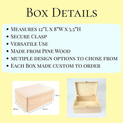 Personalized White Boho Wedding Keepsake Box - Couple Gift - image 1