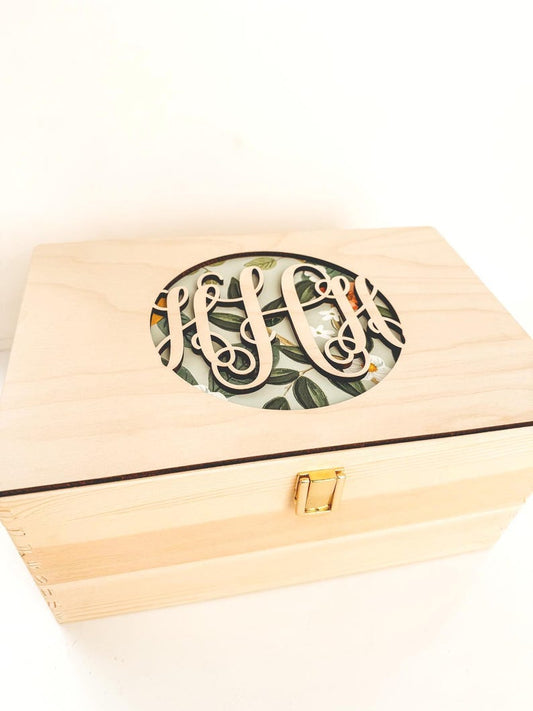 Personalized Raised Name Wooden Keepsake Box - Toddler Gift – main product view