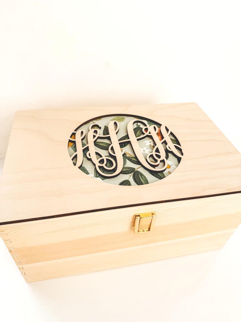 Personalized Toddler Keepsake Box - Laser Cut Wooden Name Gift - image 2