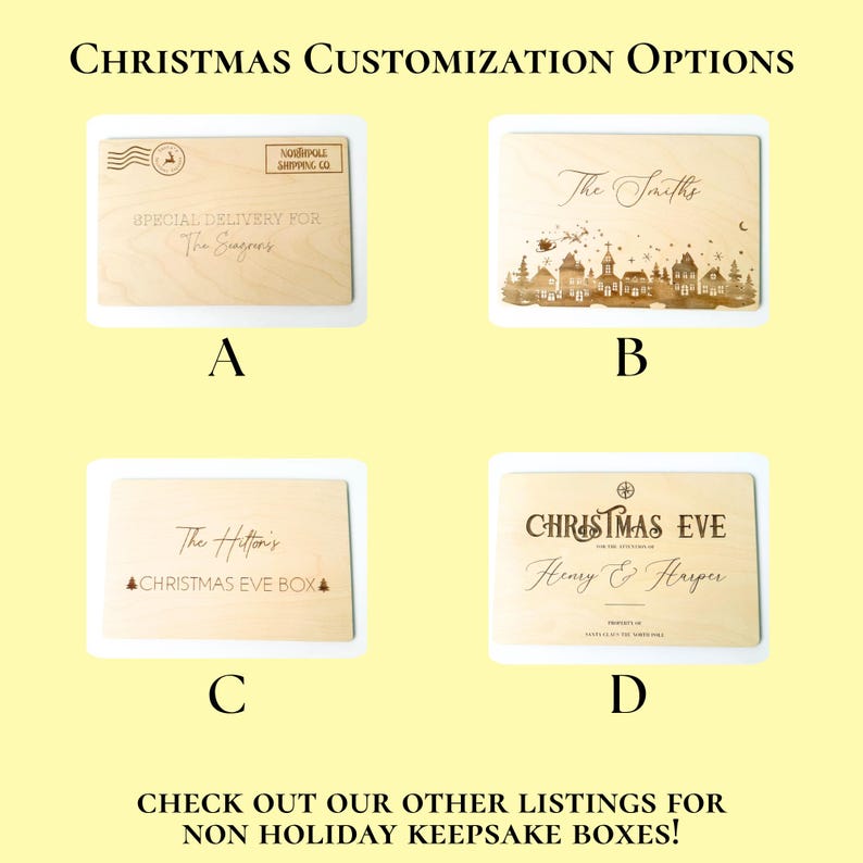 Wooden Christmas Eve Box for Children - Personalized Holiday Gift - image 3