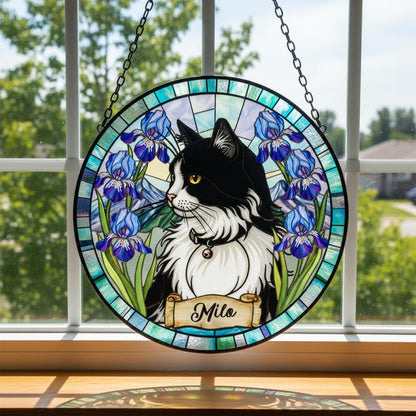 Personalized Dog Portrait Stained Glass Suncatcher personalized portrait window decor