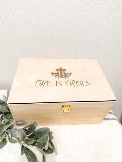 Personalized Easter Wooden Crate - Custom Spring Gift Box - image 1