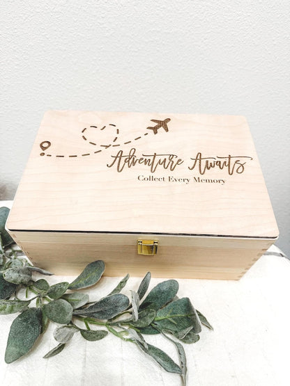 Personalized Travel Memory Box - Wooden Keepsake for Adventures - image 2