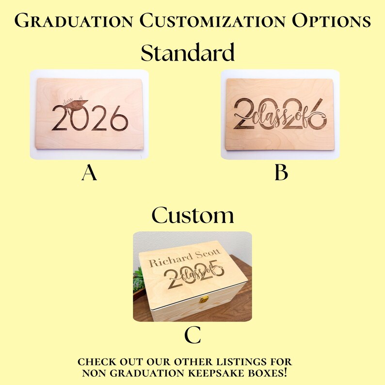 Personalized Graduation Memory Box - Wooden Time Capsule Gift - image 5