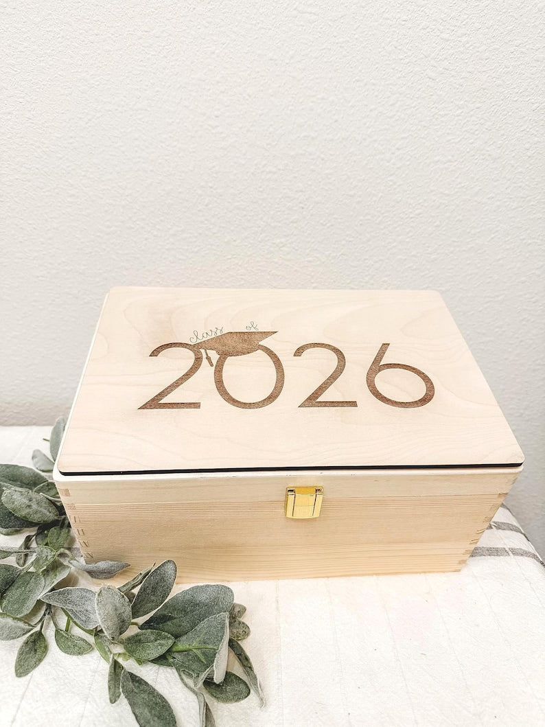 Personalized Graduation Memory Box - Wooden Time Capsule Gift - image 1