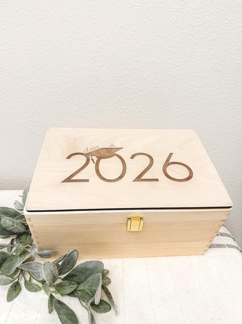 2026 Graduation Wooden Keepsake Box - Custom Memory Gift - image 1