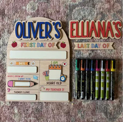 School sign custom name color chart with available lettering colors