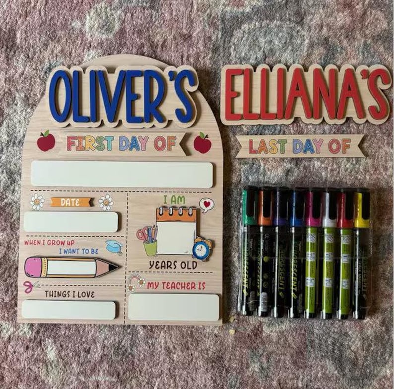 School sign custom name color chart with available lettering colors