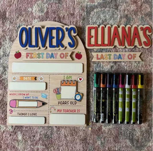 School sign custom name color chart with available lettering colors