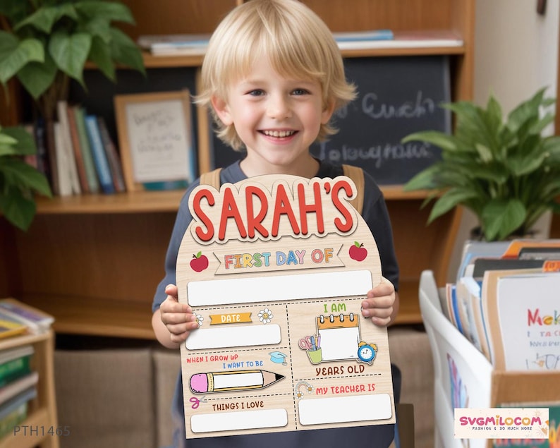 Custom school milestone sign for first and last day photographs