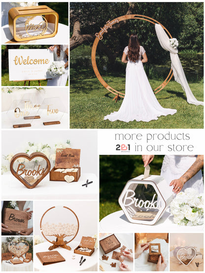 Rustic personalized wedding card box