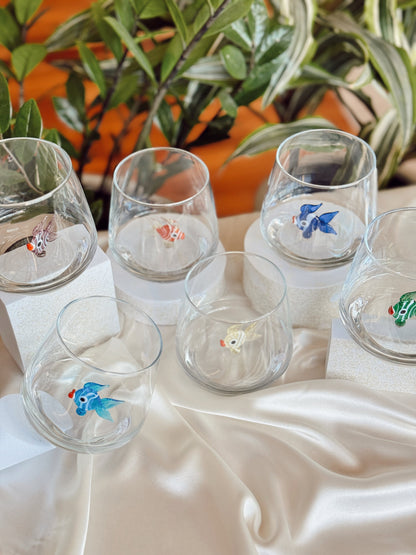 Fish figurine art glass styled for an ocean themed gift