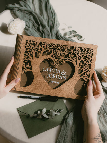 Wedding guest book photo album detail