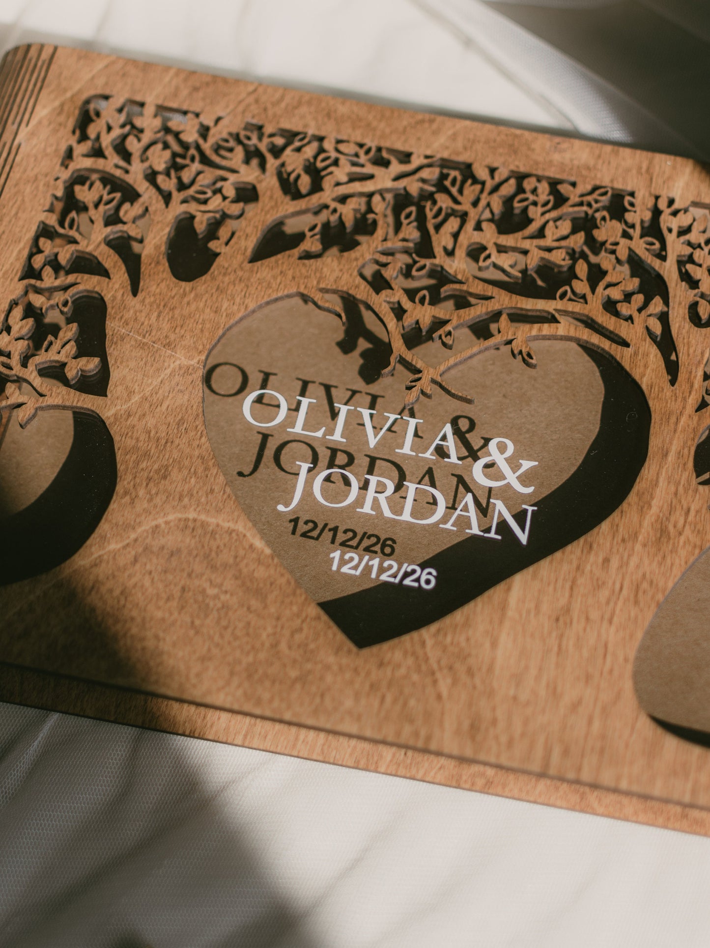 Kraft paper wedding guest book pages