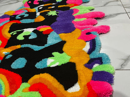 Custom Character Tufted Rug - Cozy Bedroom Decor – handmade design detail