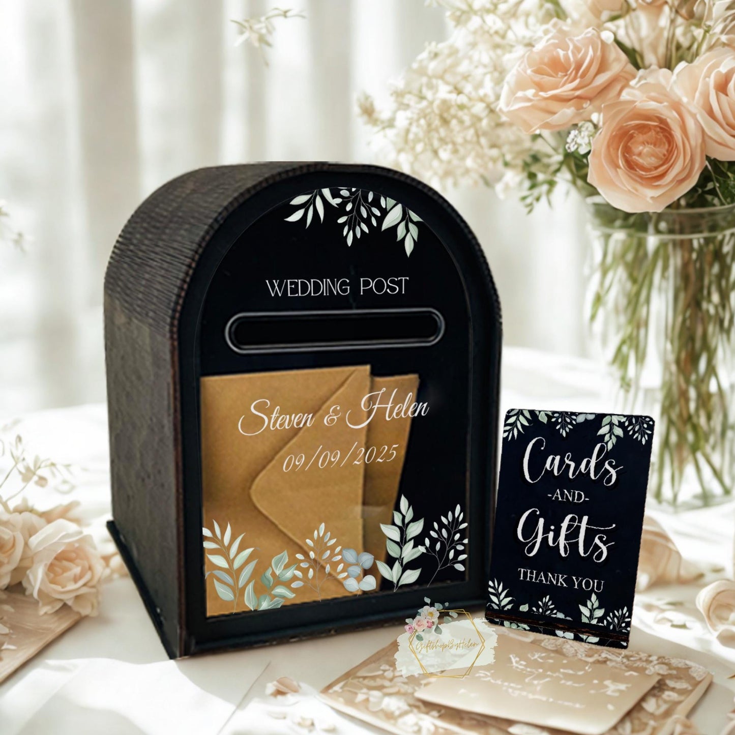 Personalized names wedding card holder