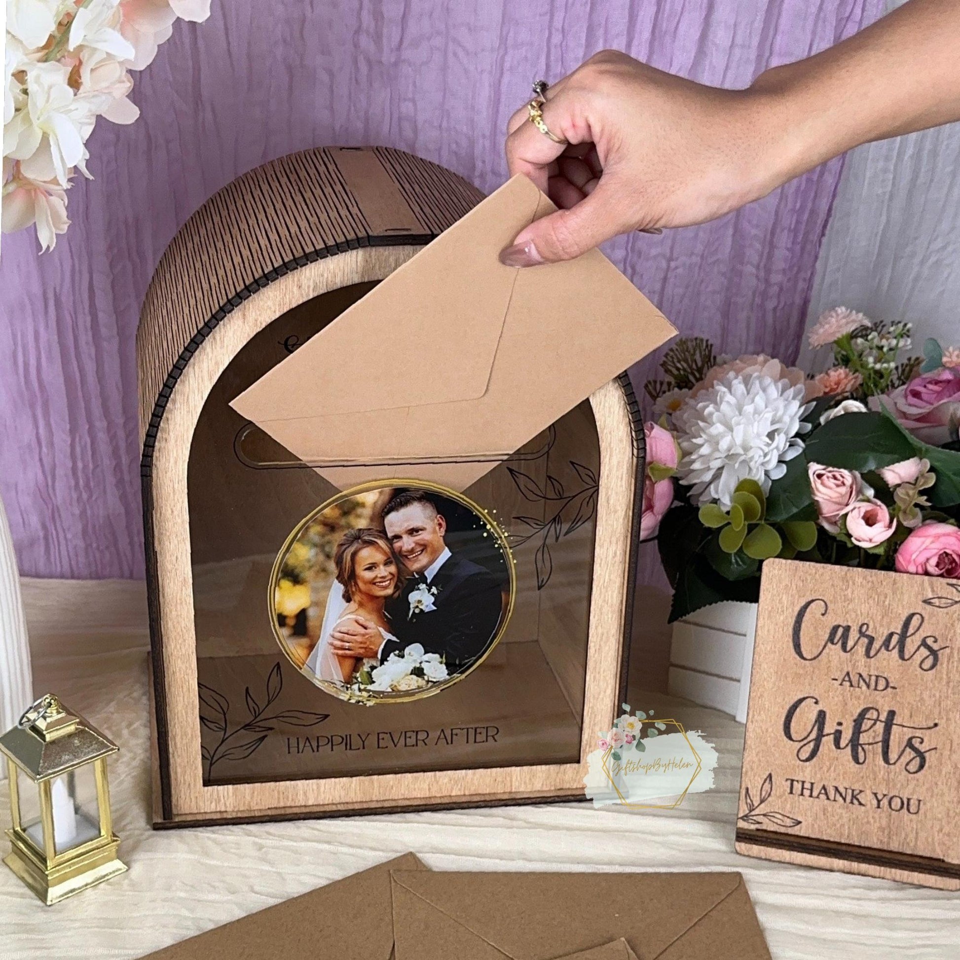 Wedding card box wooden sign option