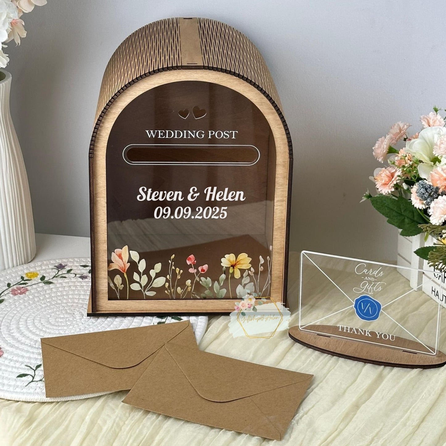 Wedding card box acrylic sign option