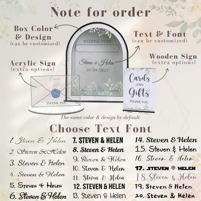 Easy assembly floral wedding card box