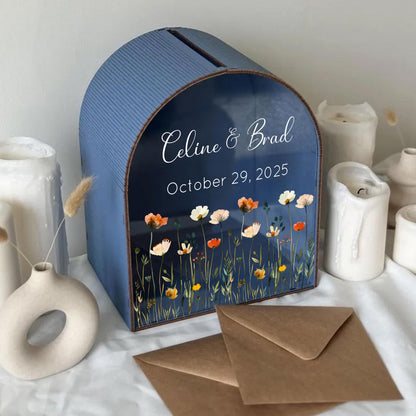 Custom wildflower wedding keepsake box