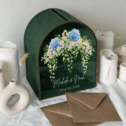 Personalized garden wedding card box detail