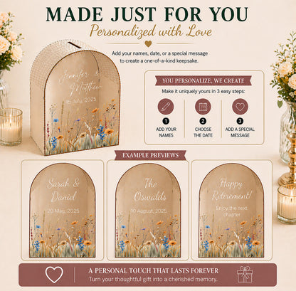 Watercolor floral wedding card keepsake