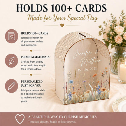 Arched personalized wedding card holder