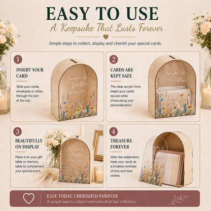 Custom names and date wedding card box